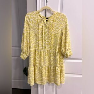 Who What Wear Lemon and Cream Dress